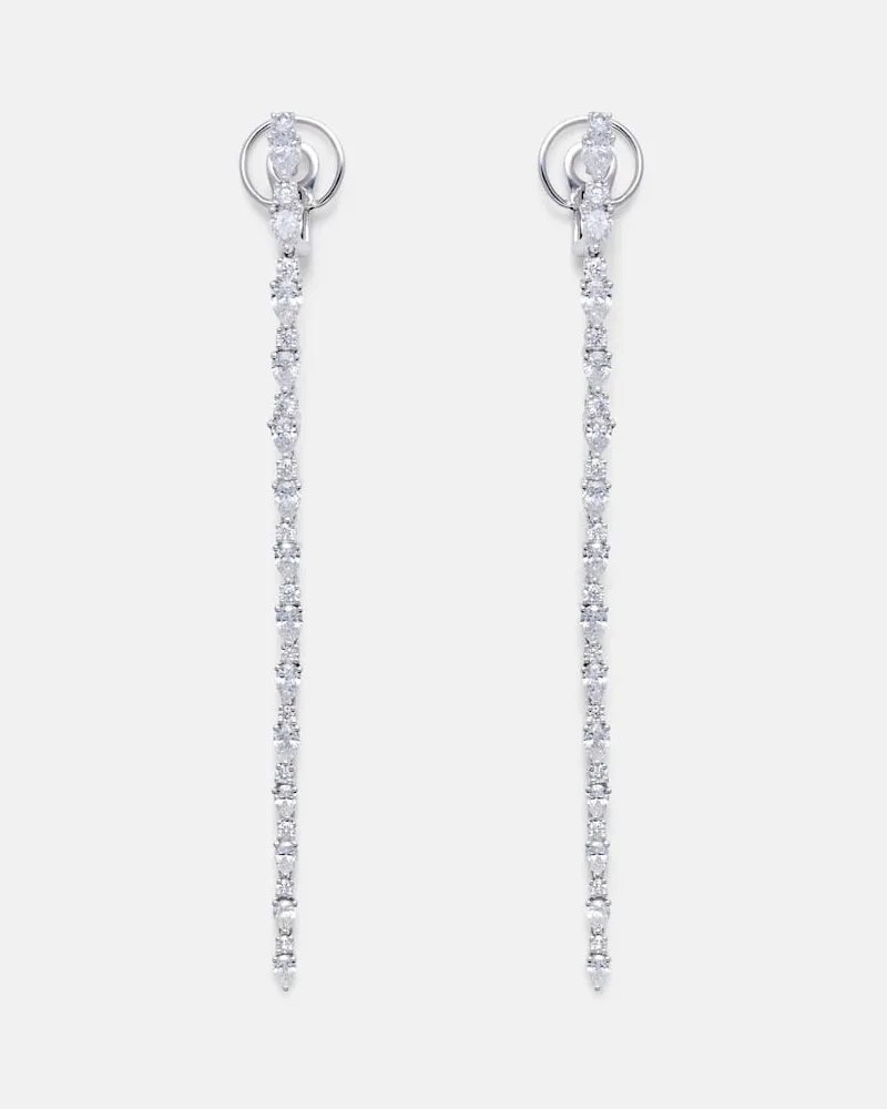 YEPREM Ohrringe Y-Not aus 18kt Weißgold mit Diamanten Silber