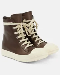 Rick Owens High-Top Sneakers Porterville aus Leder Braun