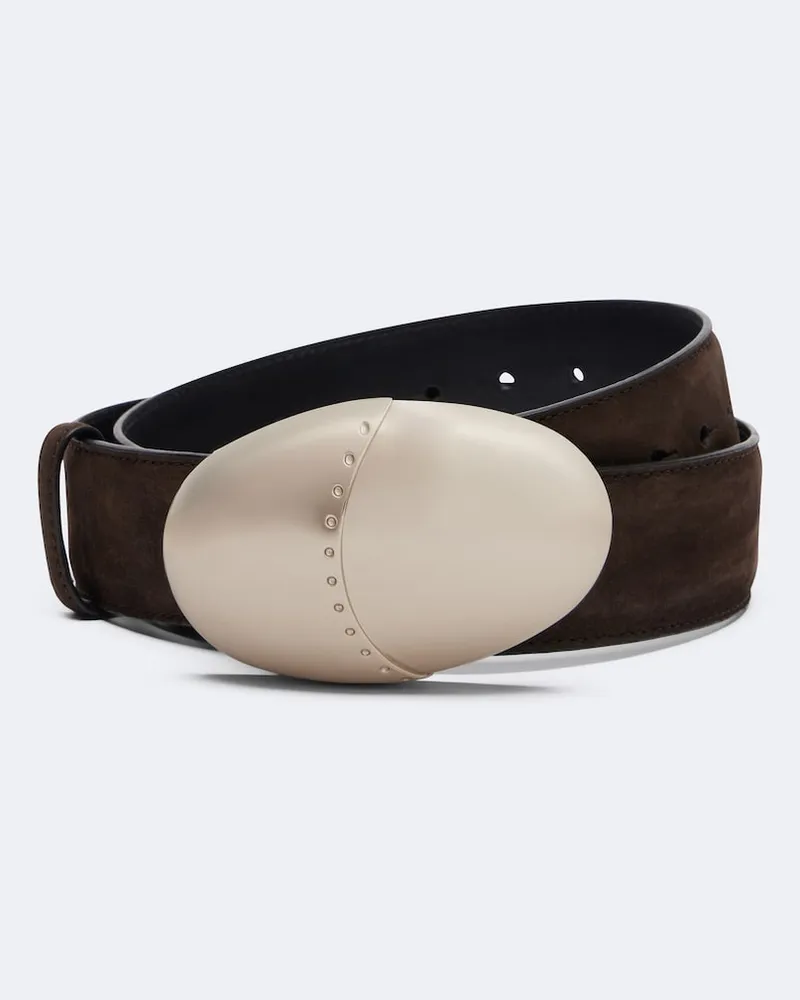 Altuzarra Gürtel Ying Yang aus Veloursleder Braun