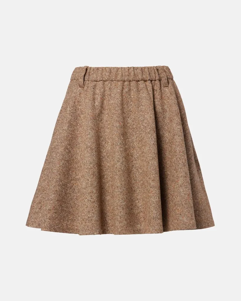 Brunello Cucinelli Minirock Monili aus einem Wollgemisch Braun