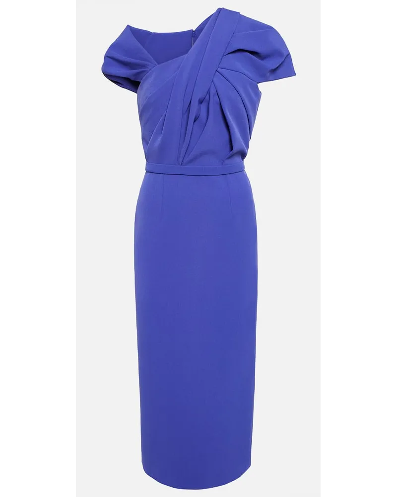 Safiyaa Midikleid aus Crepe Blau