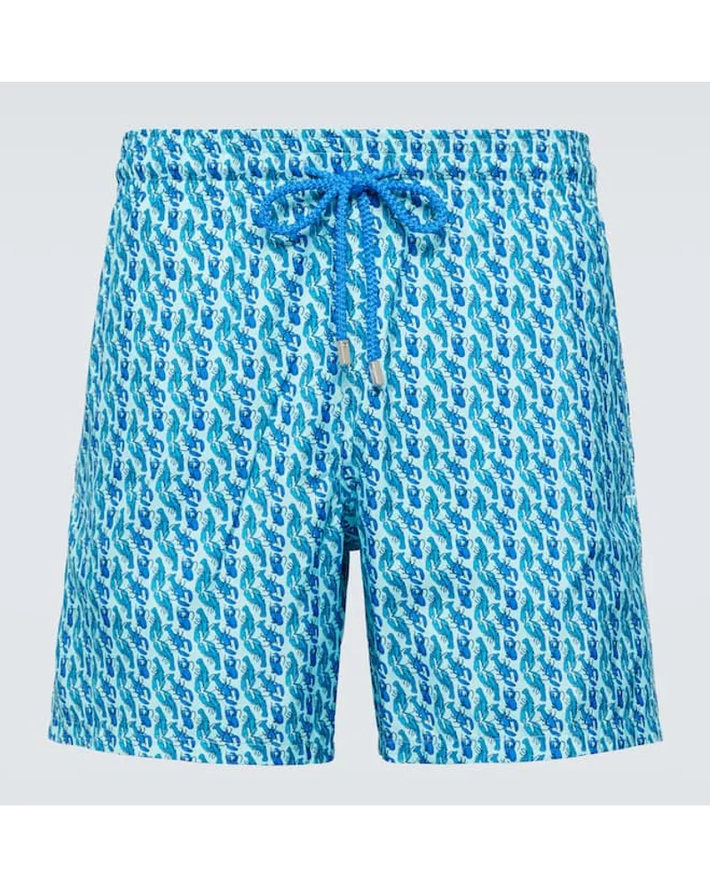 Vilebrequin Badeshorts Mahina mit Print Blau