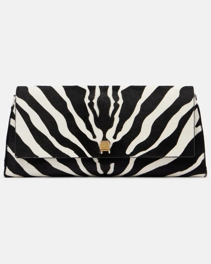 KHAITE Bedruckte Clutch Audrey aus Kalbshaar Schwarz
