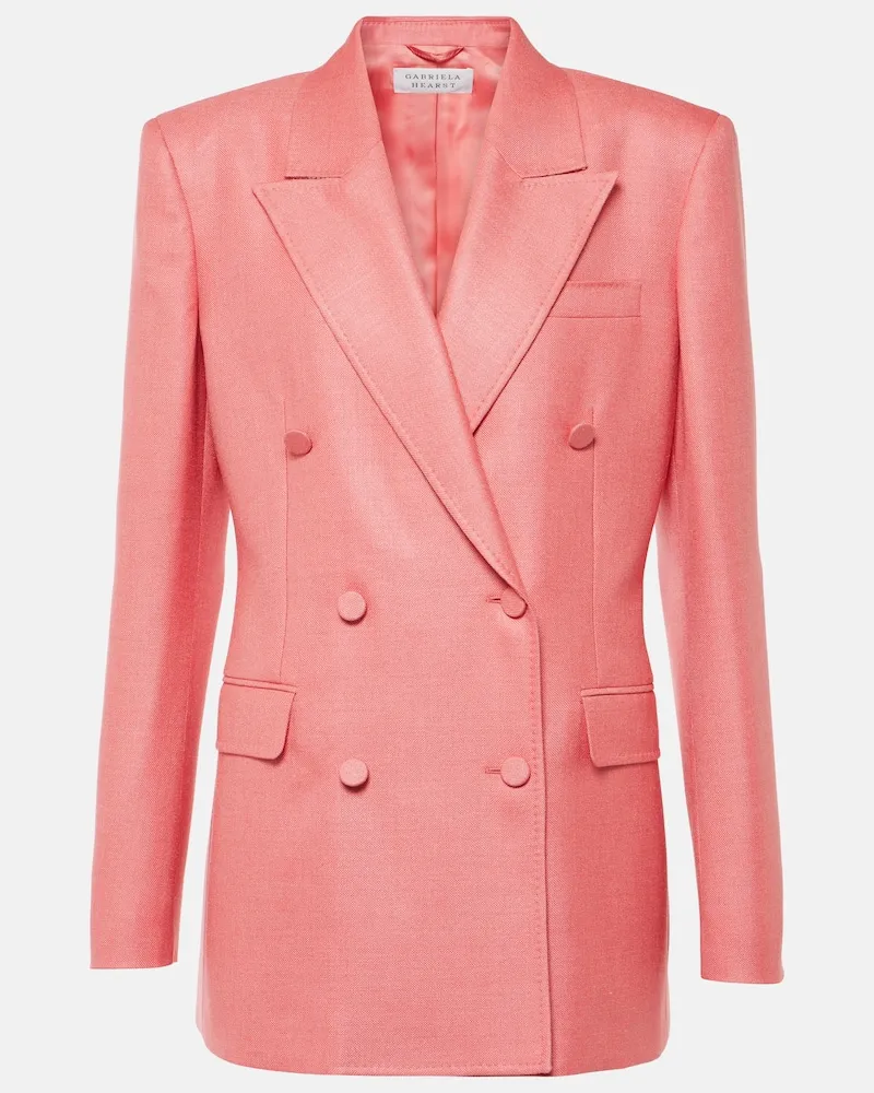 Gabriela Hearst Blazer Gavin aus Seide und Wolle Rosa