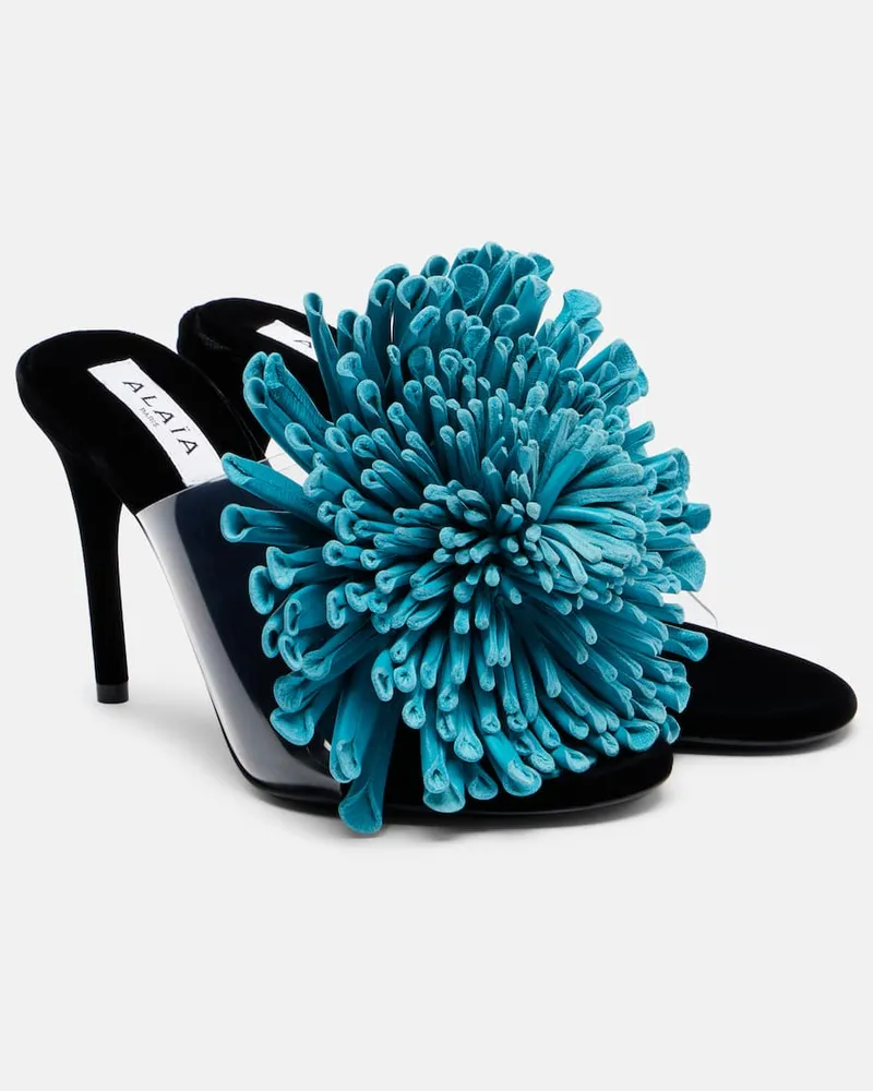 Alaïa Alaïa Pantoletten Dahlia 90 aus Leder Blau