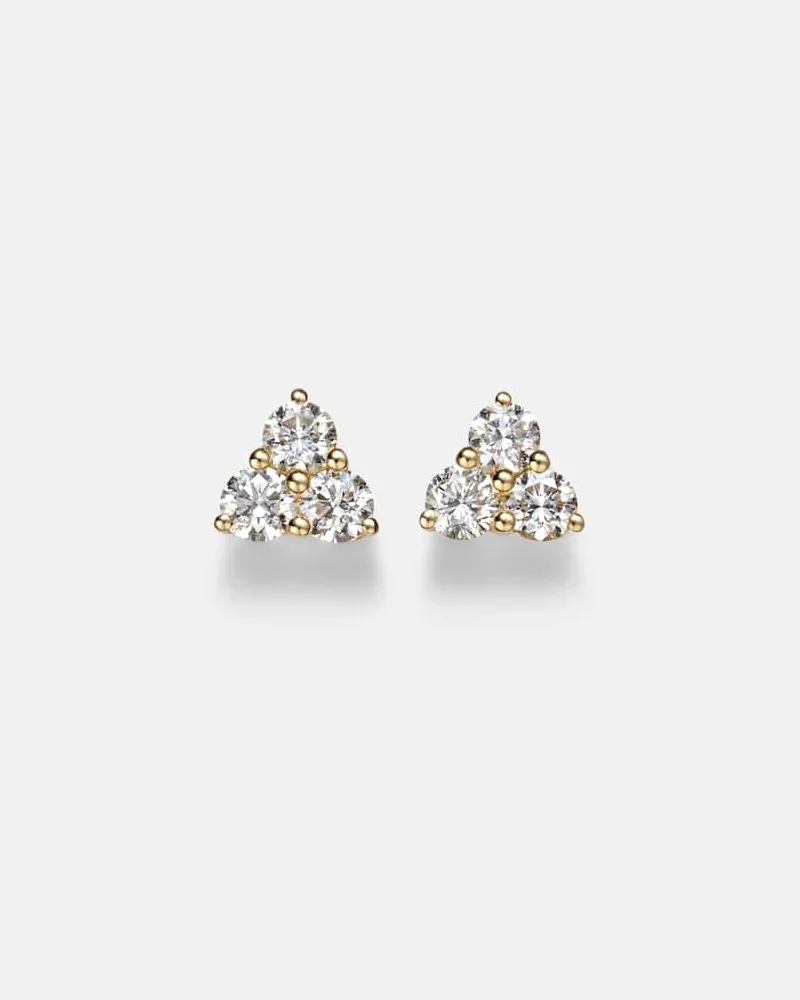 ANITA KO Ohrringe Trillion Medium aus 18kt Gelbgold mit Diamanten Gold