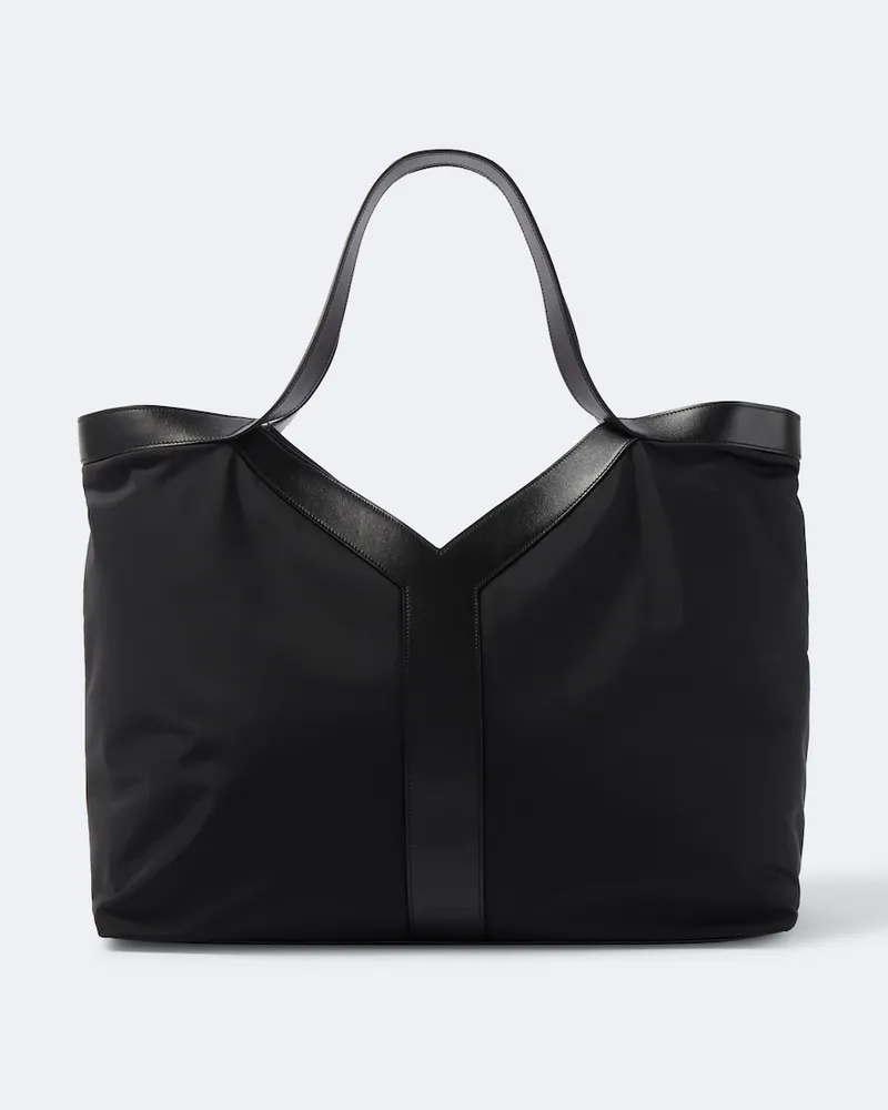 Saint Laurent Tote Bag Y Large mit Leder Schwarz