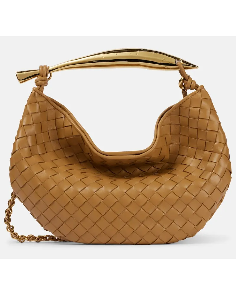 Bottega Veneta Tote Sardine Chain aus Leder Braun