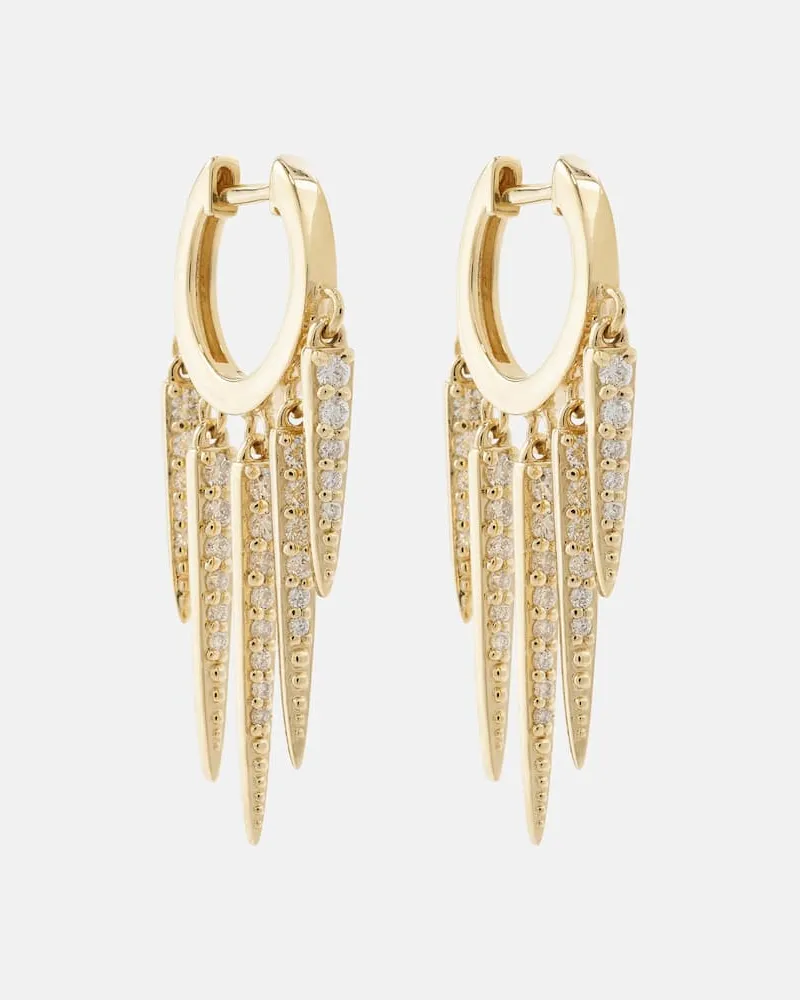 Sydney Evan Ohrringe Fringe Huggie aus 14kt Gelbgold mit Diamanten Gold