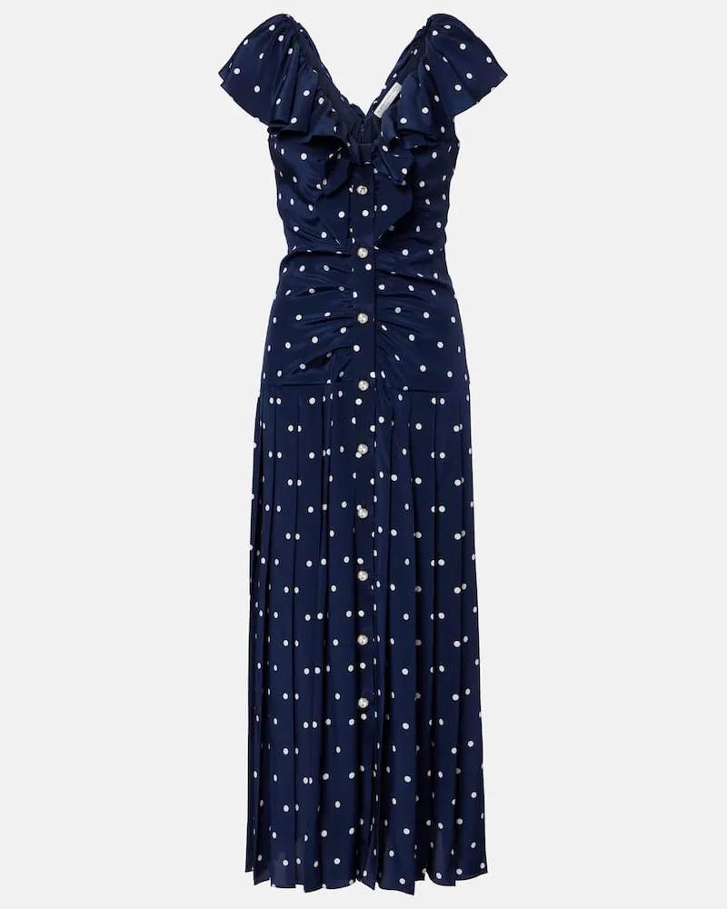 Alessandra Rich Midikleid aus Seide Blau