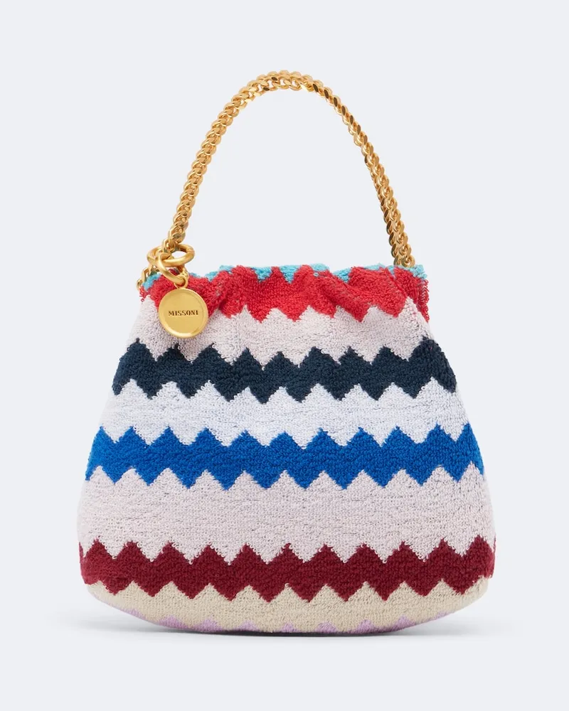Missoni Henkeltasche Small aus Frottee Multicolor
