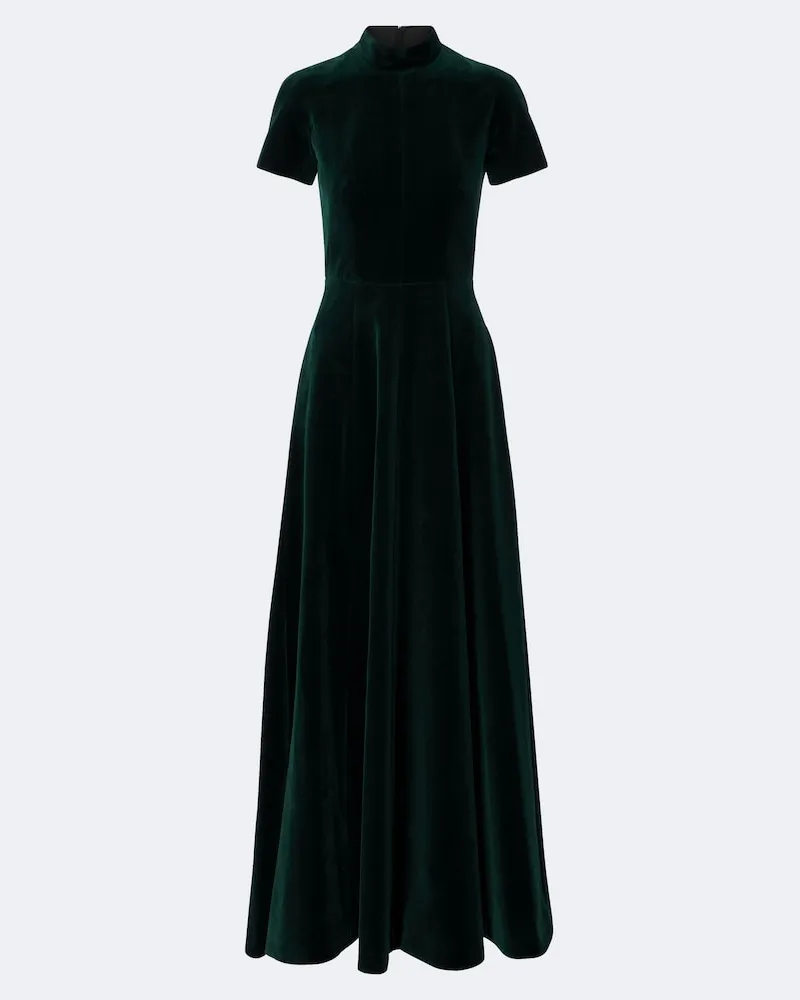 EMILIA WICKSTEAD Robe Malinda aus Baumwollsamt Grün