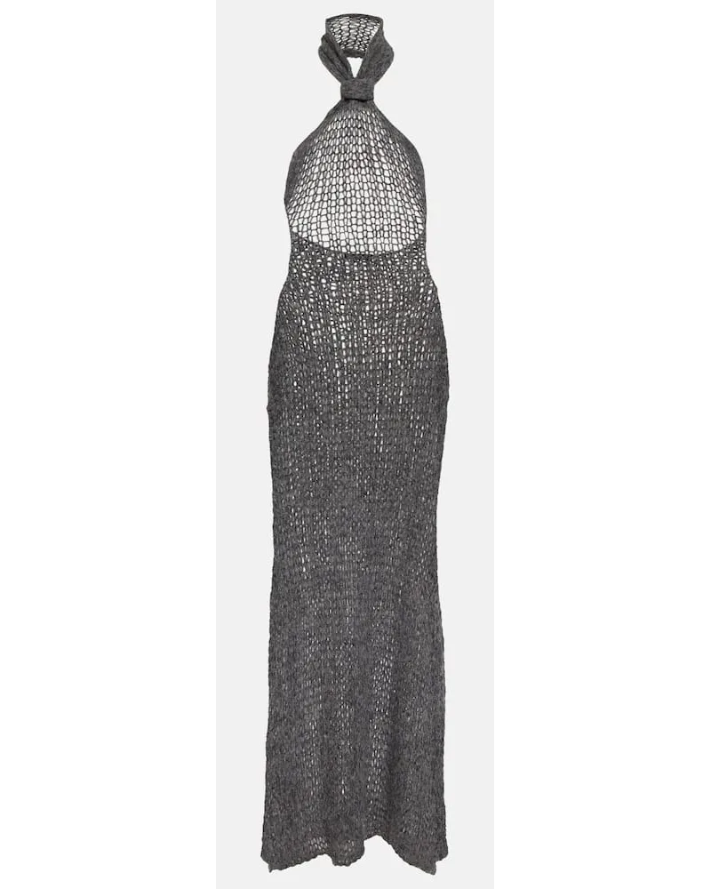 Ann Demeulemeester Maxikleid aus einem Alpakawollgemisch Grau
