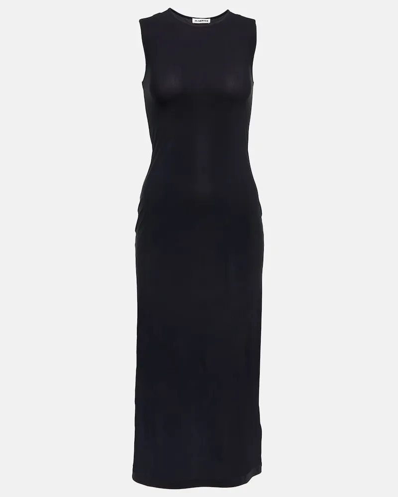 Jil Sander Midikleid aus Jersey Schwarz