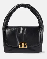 Balenciaga Schultertasche Monaco Medium aus Leder Schwarz