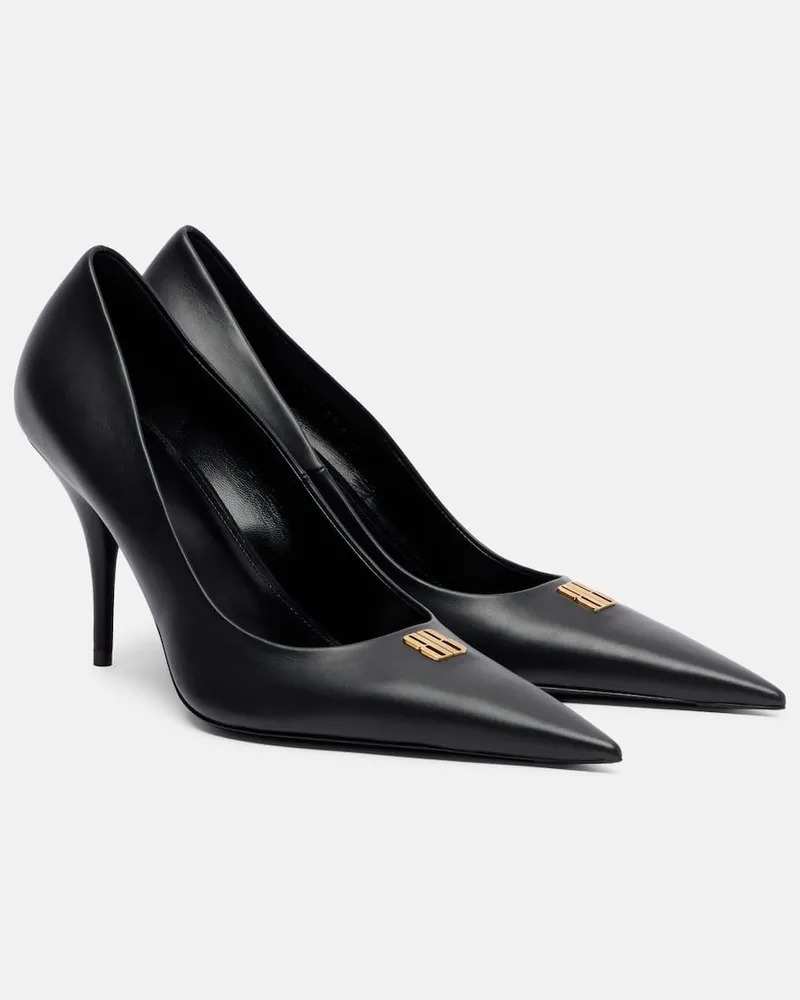 Balenciaga Pumps Avenue BB Editor 90 aus Leder Schwarz