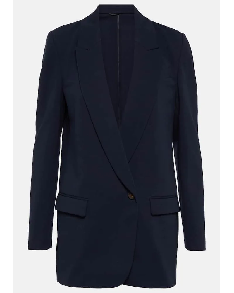 Brunello Cucinelli Blazer aus einem Baumwollgemisch Blau