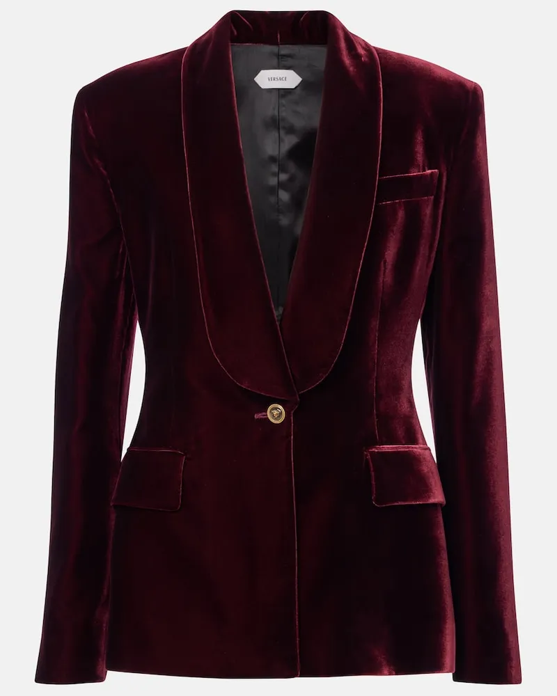 Versace Blazer aus Samt Burgunderrot