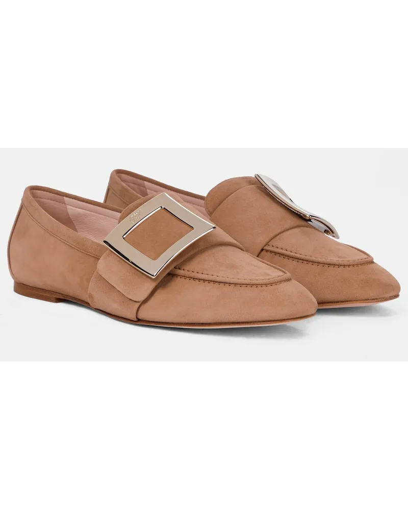 Roger Vivier Loafers Sue aus Veloursleder Beige