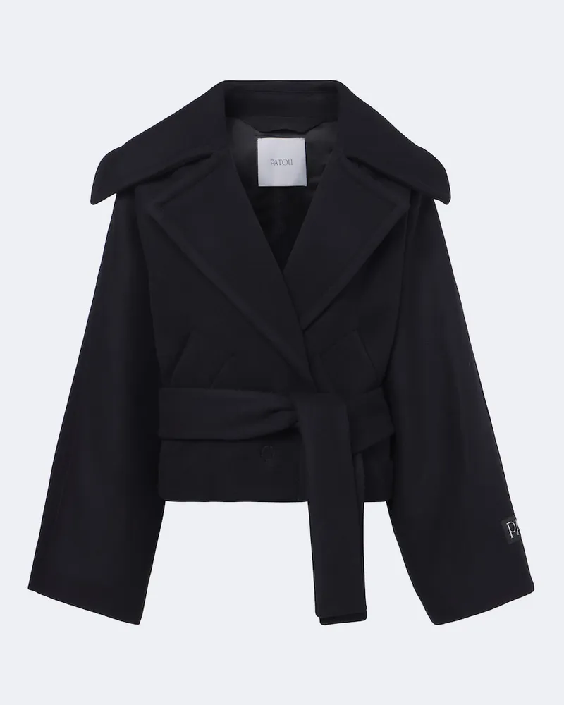 Patou Cabanjacke aus Wolle und Seide Blau