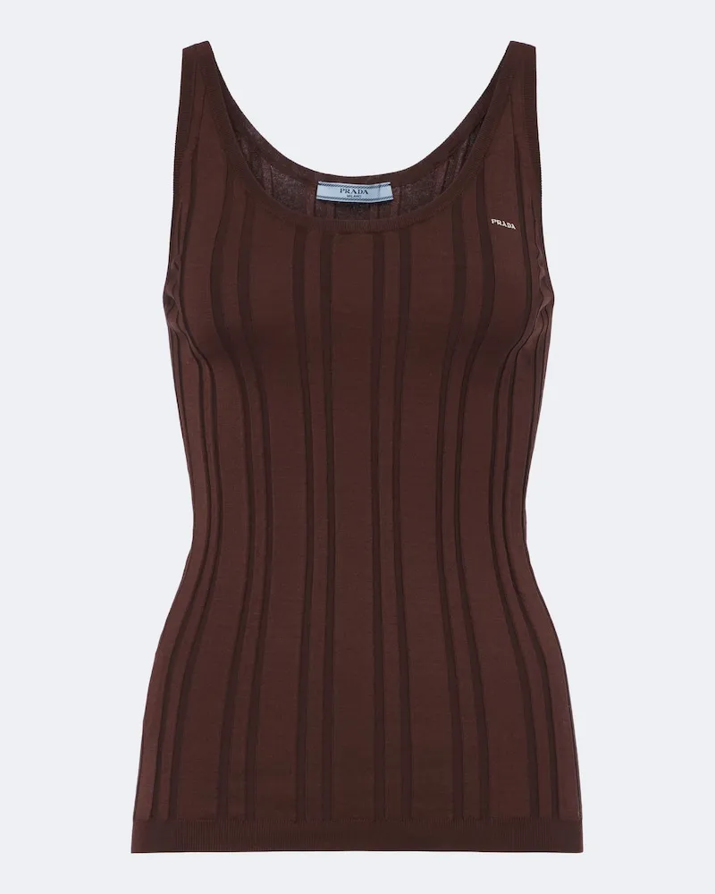 Prada Tanktop aus Strick Braun