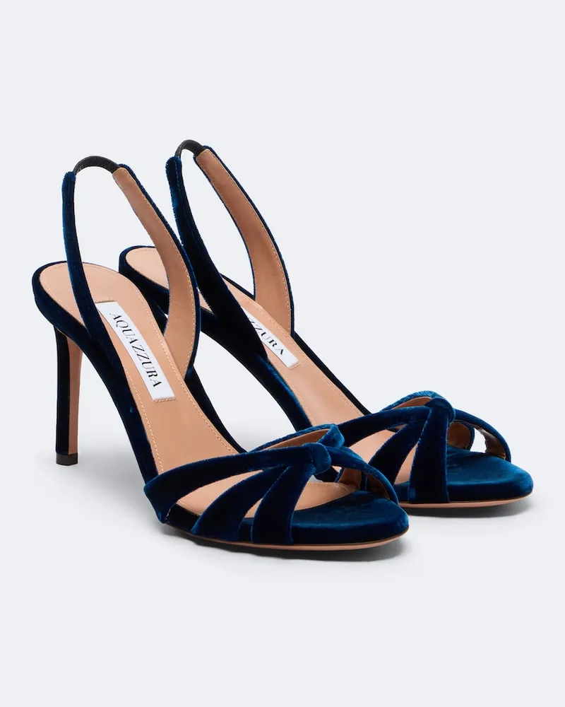 Aquazzura Slingback-Sandalen Tati aus Samt Blau