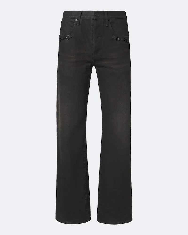 Gucci Wide-Leg Jeans Horsebit Schwarz