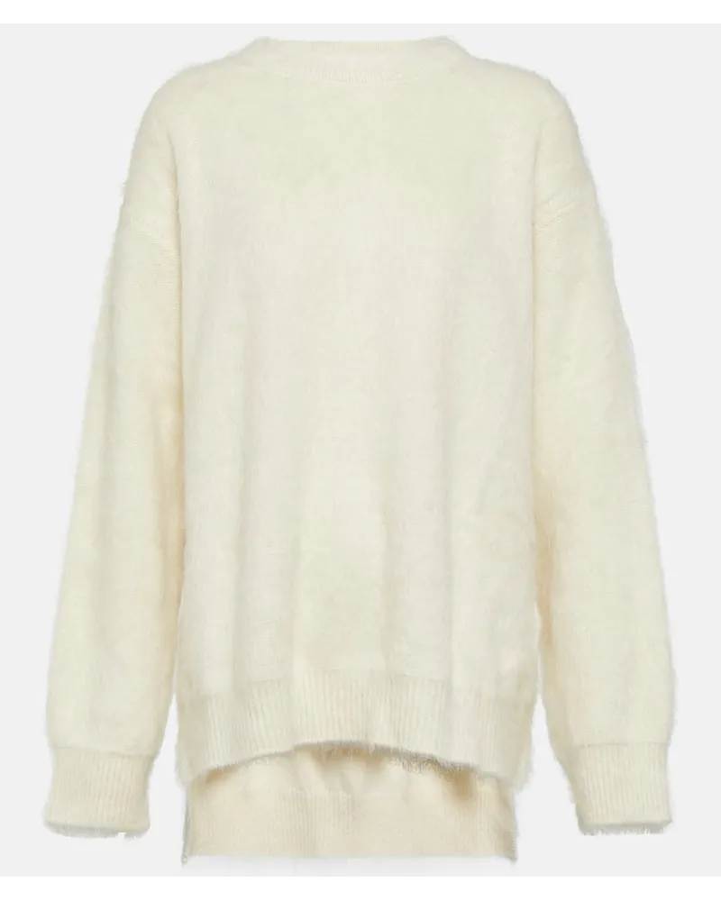 Jil Sander Pullover aus Alpakawolle und Wolle Weiss