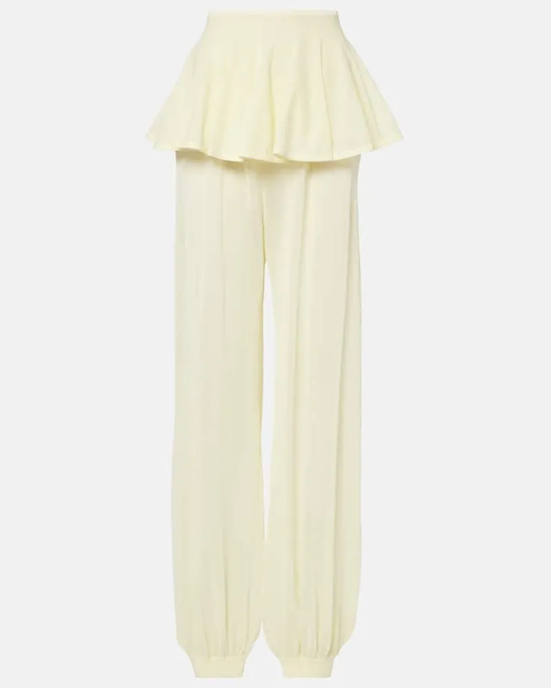 Alaïa Alaïa Weite Mid-Rise-Hose Gelb