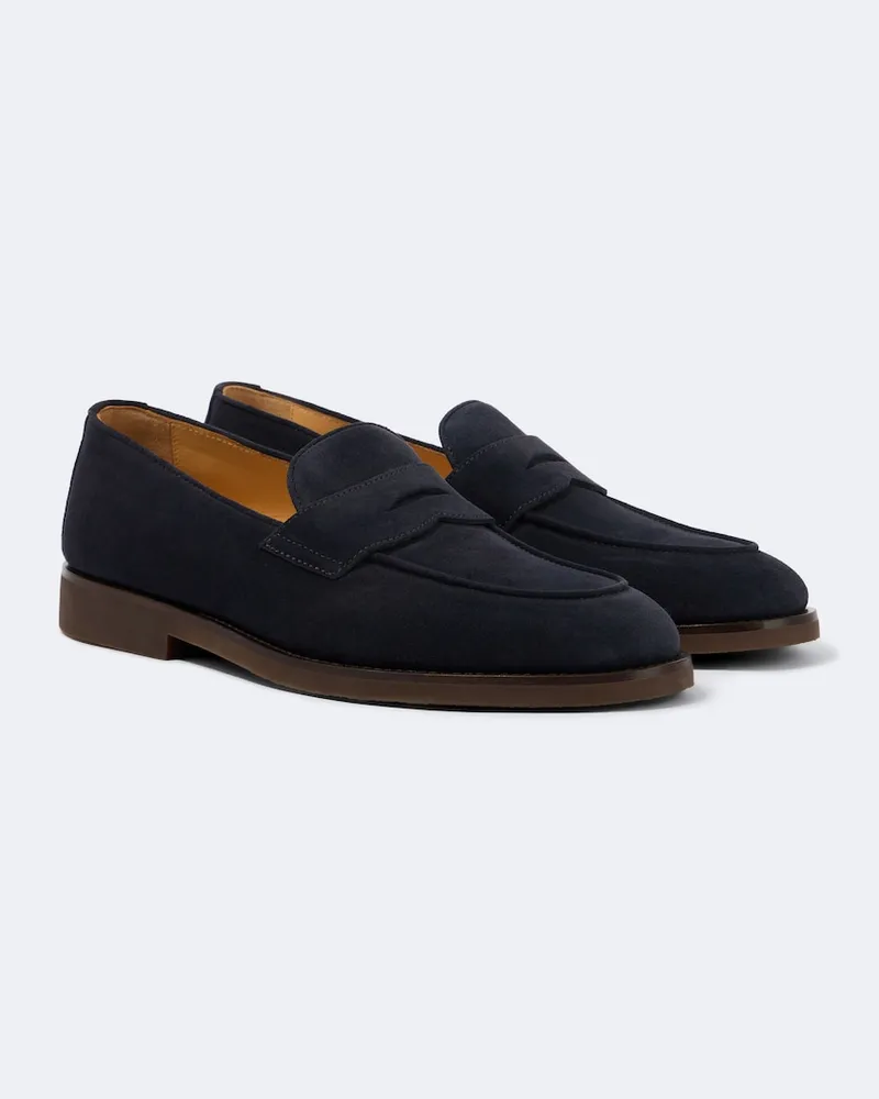 Brunello Cucinelli Loafers aus Veloursleder Blau