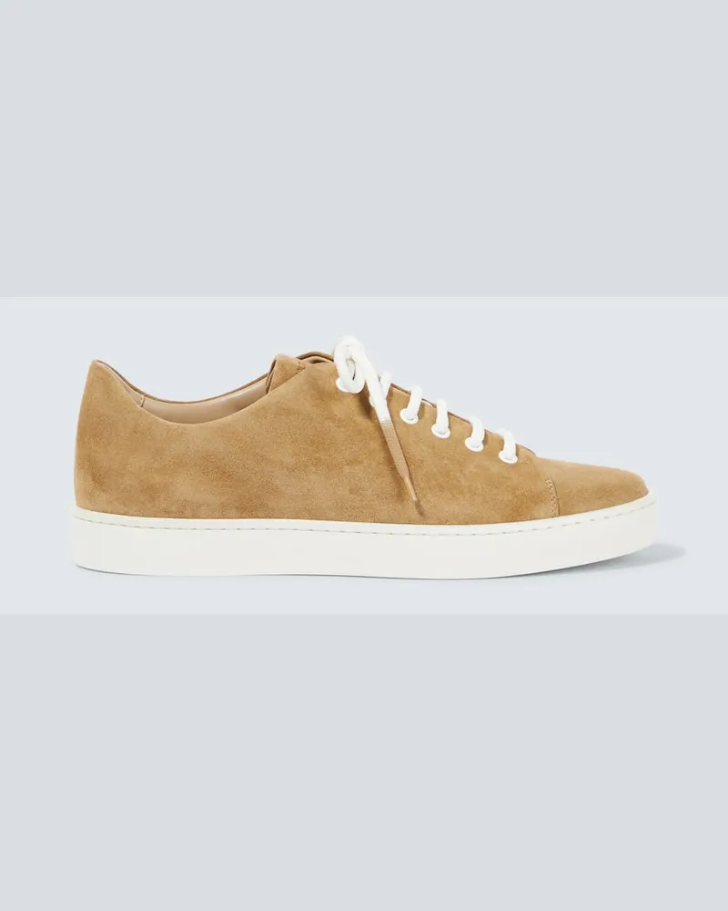 Manolo Blahnik Sneakers Semando aus Veloursleder Weiß