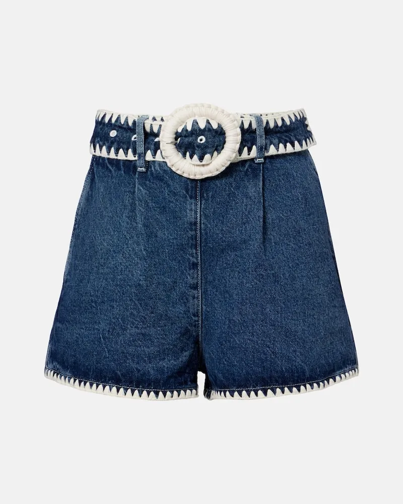 FARM Rio Jeansshorts mit Häkelstrick Blau