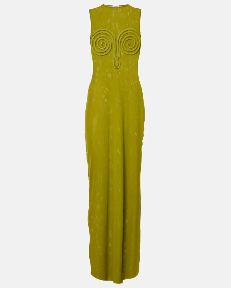 Jean Paul Gaultier Maxikleid aus Mesh Grün