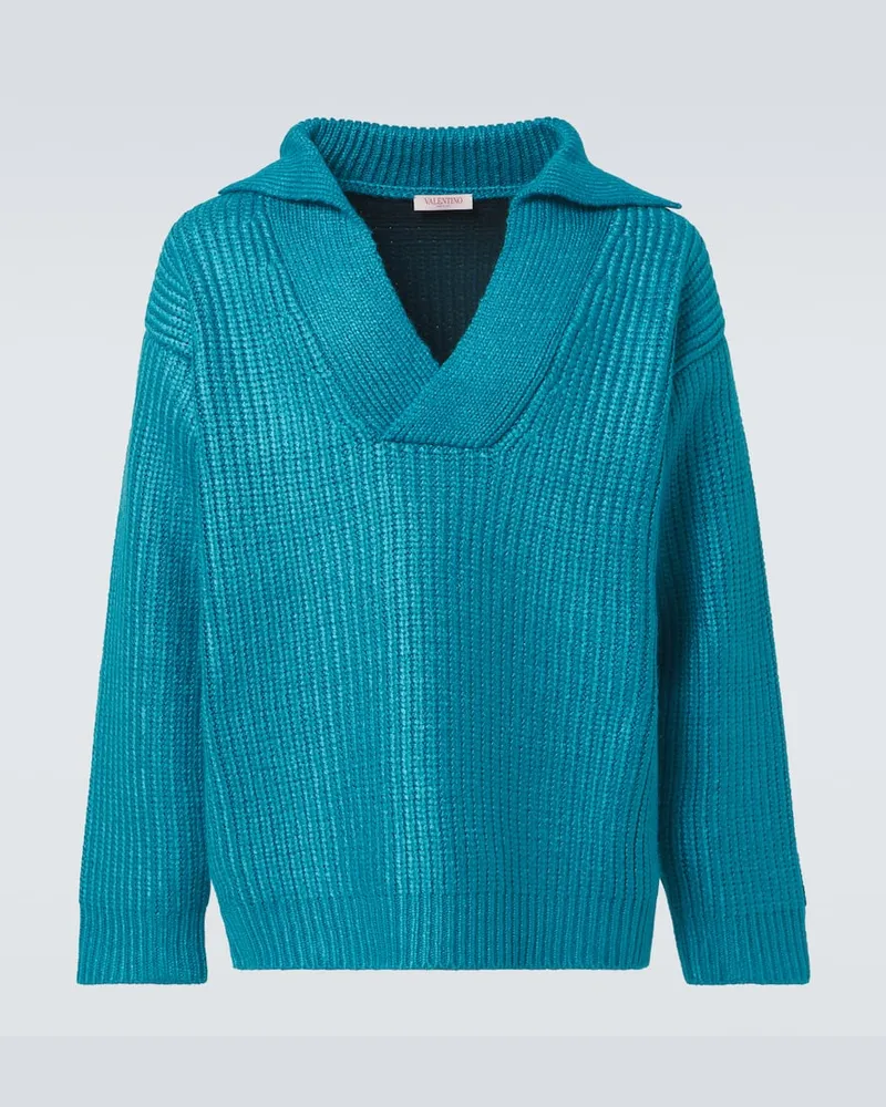 Valentino Garavani Pullover aus Rippstrick Blau