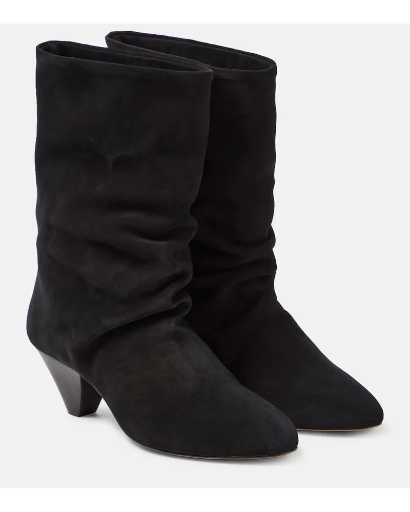 Isabel Marant Ankle Boots Reachi aus Veloursleder Schwarz
