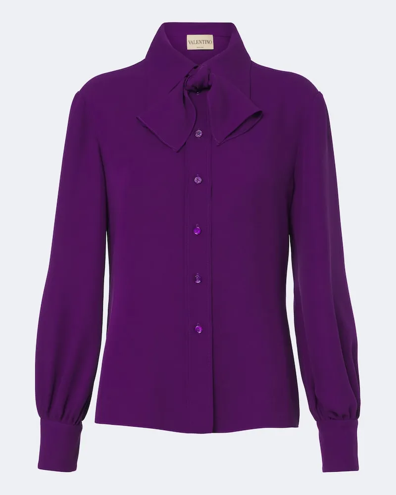 Valentino Garavani Schluppenbluse aus Cady Couture Violett