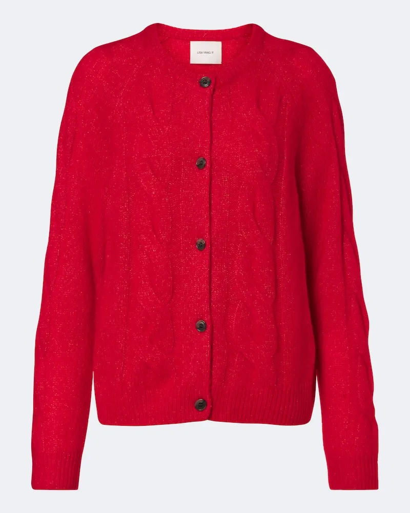 Lisa Yang Cardigan Gwyneth aus Kaschmir und Seide Rot