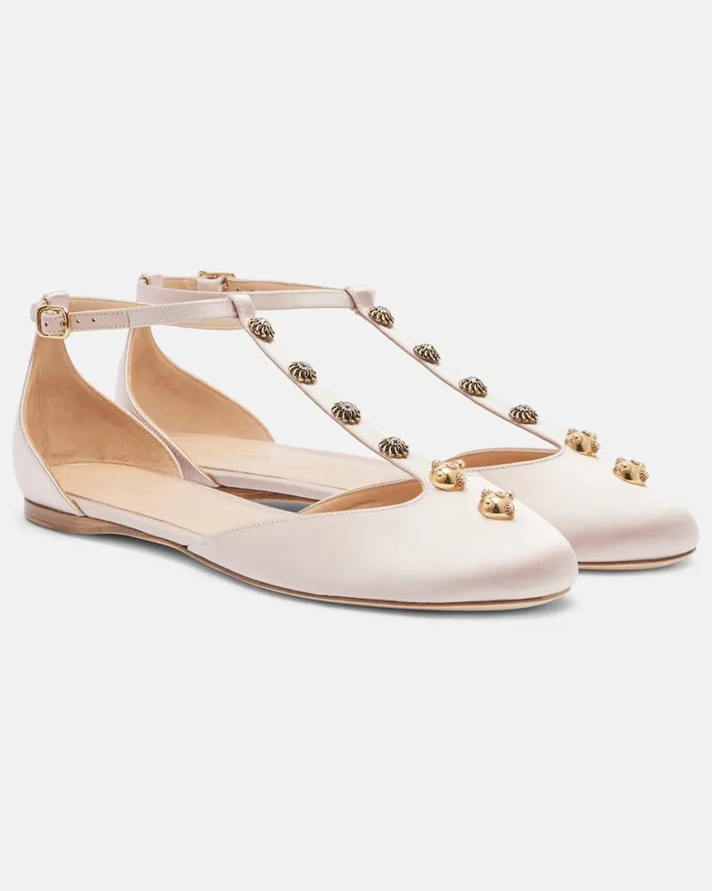 Chloé Chloé Verzierte Ballerinas Celeste aus Satin Beige