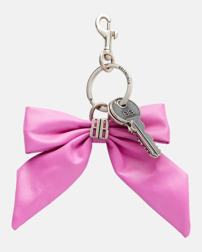 Balenciaga Schlüsselanhänger BB aus Leder Rosa