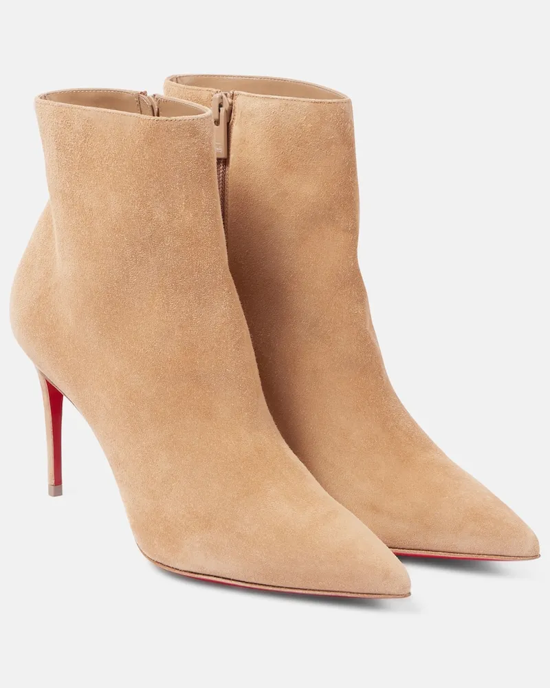 Christian Louboutin Ankle Boots So Kate 85 aus Veloursleder Beige