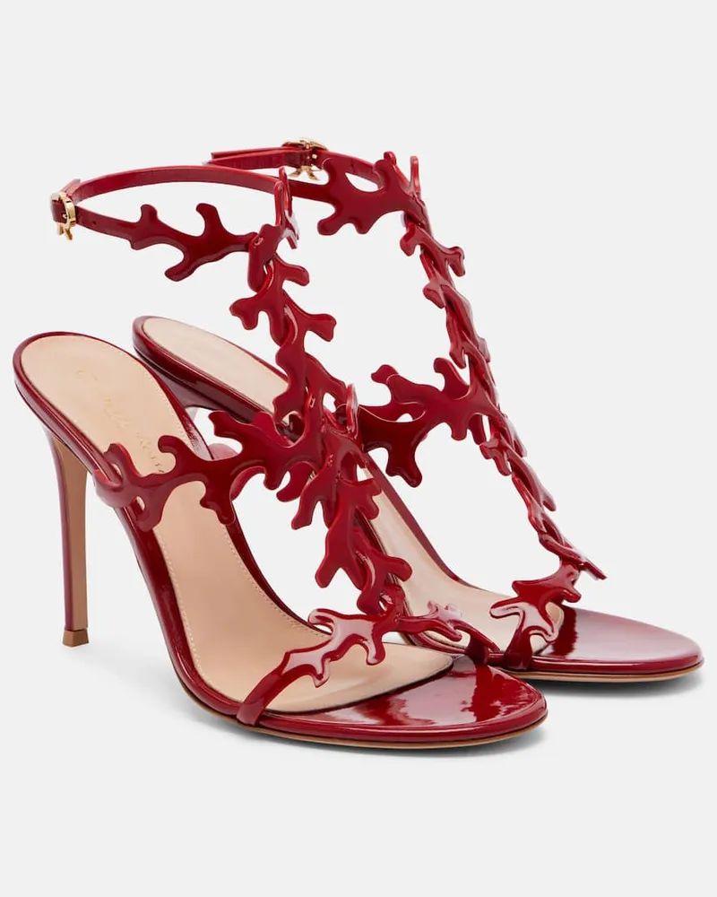 Gianvito Rossi Sandalen 95 aus Lackleder Rot
