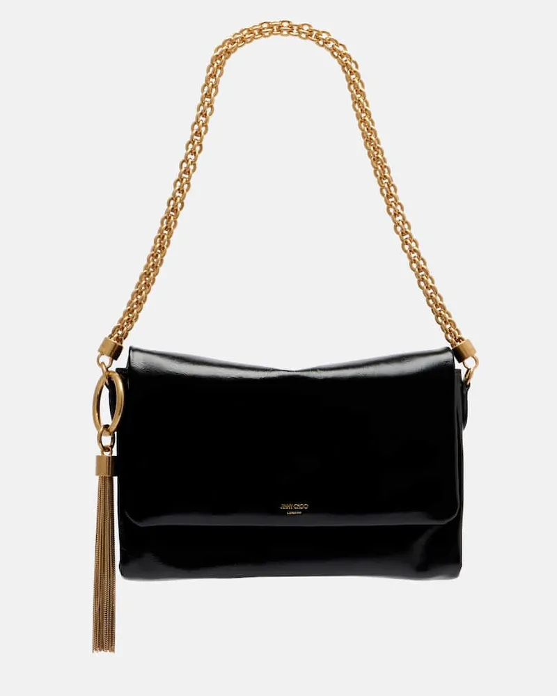 Jimmy Choo Schultertasche Callie Flap aus Leder Schwarz