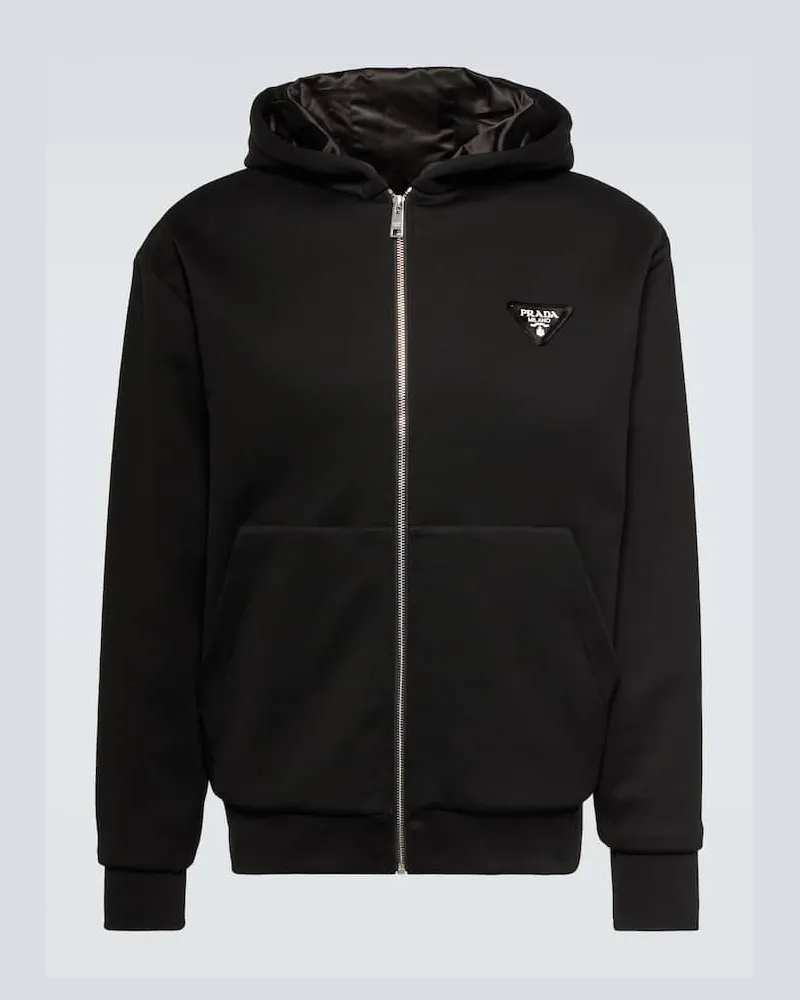 Prada Kapuzenjacke aus einem Baumwollgemisch Schwarz