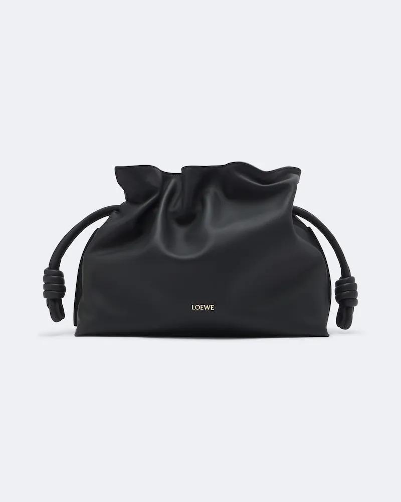 Loewe Clutch Flamenco Medium aus Leder Schwarz