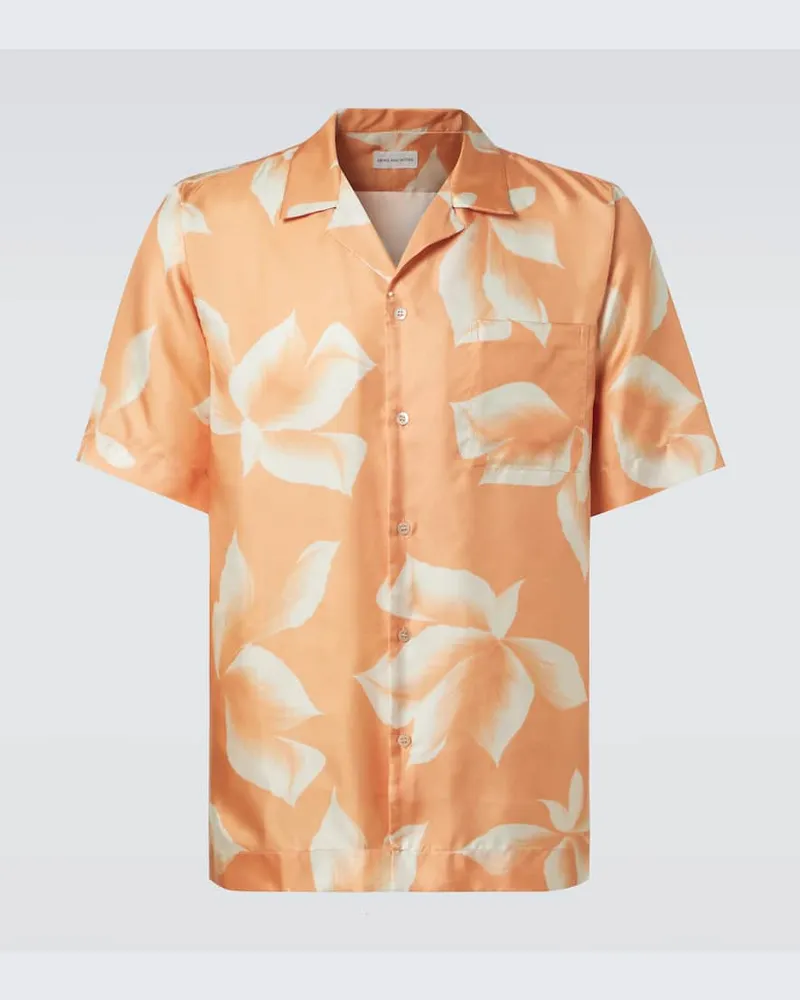 Dries van Noten Hemd aus Seide Orange