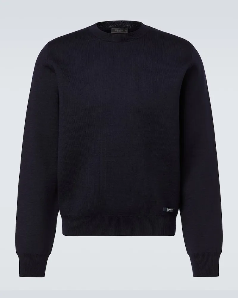 Prada Pullover aus einem Wollgemisch Blau