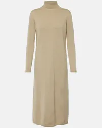 Max Mara Midikleid Brussel aus Schurwolle Beige