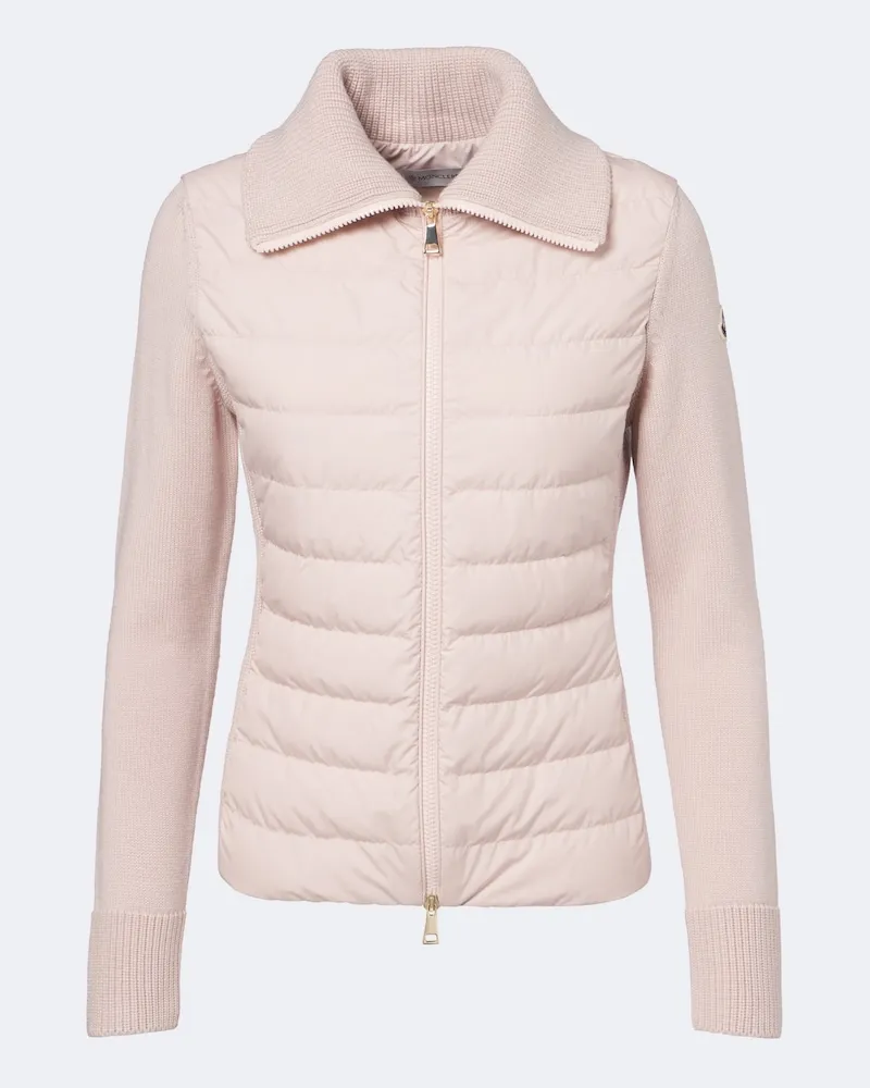 Moncler Daunenjacke mit Schurwolle Rosa