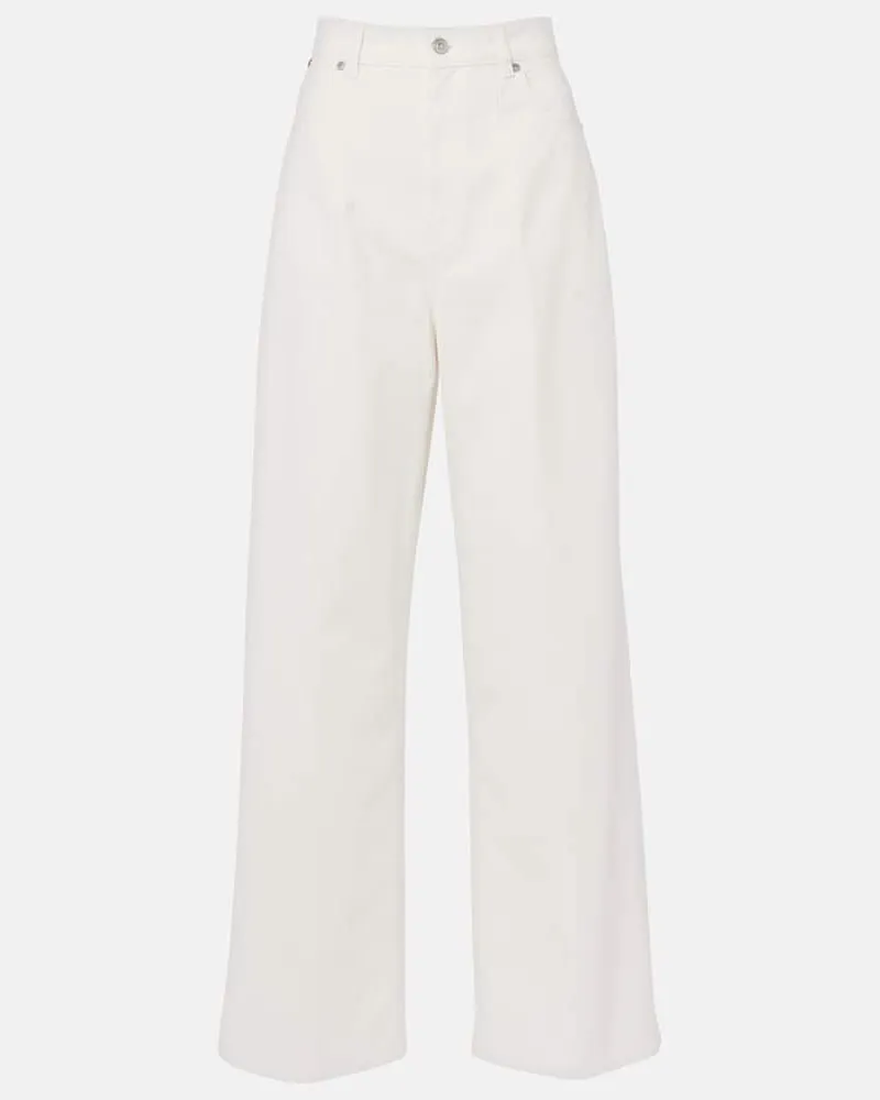 Victoria Beckham High-Rise Wide-Leg Jeans Weiß