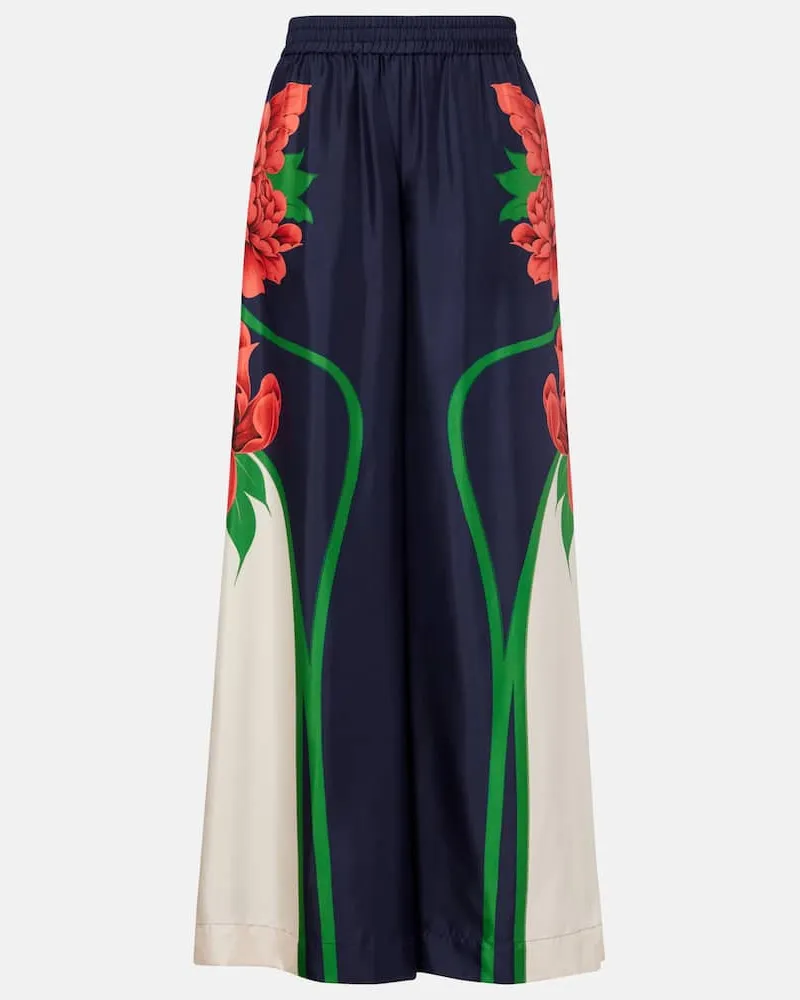 La DoubleJ Palazzohose aus Seide Blau